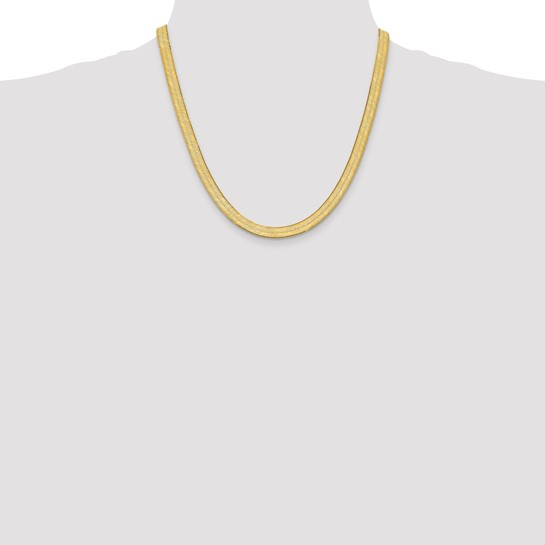 14K Yellow Gold Herringbone Chain, 20 inch, 6.5mm