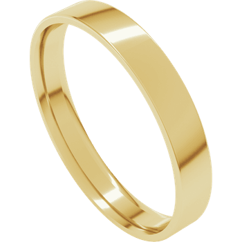 14K Yellow Gold Wedding Band, 3mm, Size 7