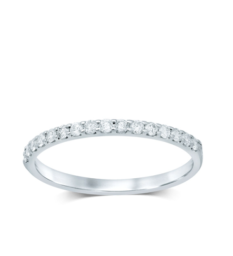 14k White Gold Diamond Wedding Band  0.25Tw