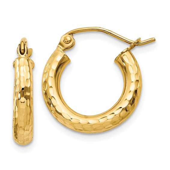 14K Yellow Gold Small Hoop Earrings, Weight 1.14