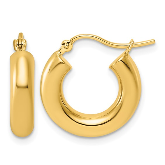 14K Yellow Gold Small Hoop Earrings, Weight 1.52