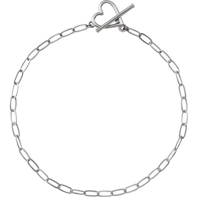 White 14 Karat Paper Clip Bracelet Length 6 Weight 1.8