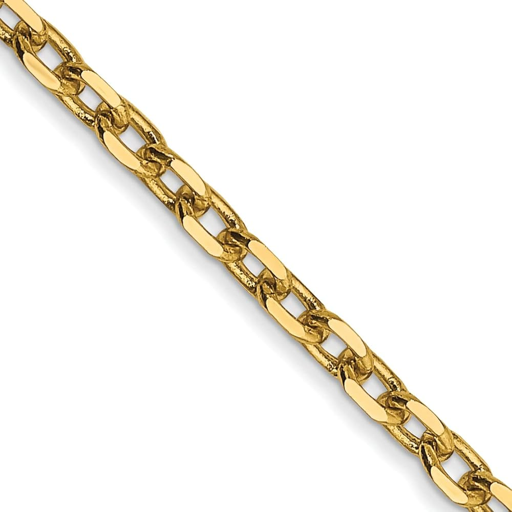 Yellow 14 Karat Diamond Cut Chain Length 16 Weight 1 Mm 0.65 Style: Cable Link