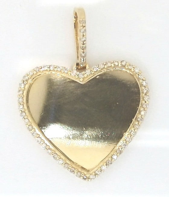 Yellow 10 Karat Picture / Locket Pendant = 0.65TWT Round H/I I1 Diamonds
