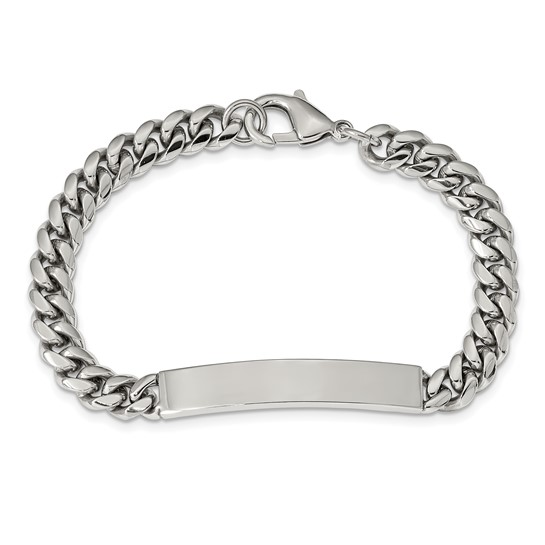 White Stainless Steel Miami Cuban Bracelet Length 8.25 Mm 7.96