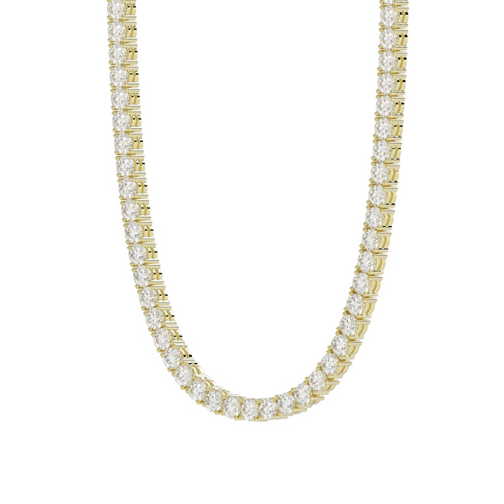 14K Yellow Gold Lab-Grown Diamond Tennis Chain, 10.32 ct, 18 inch, 2.5mm