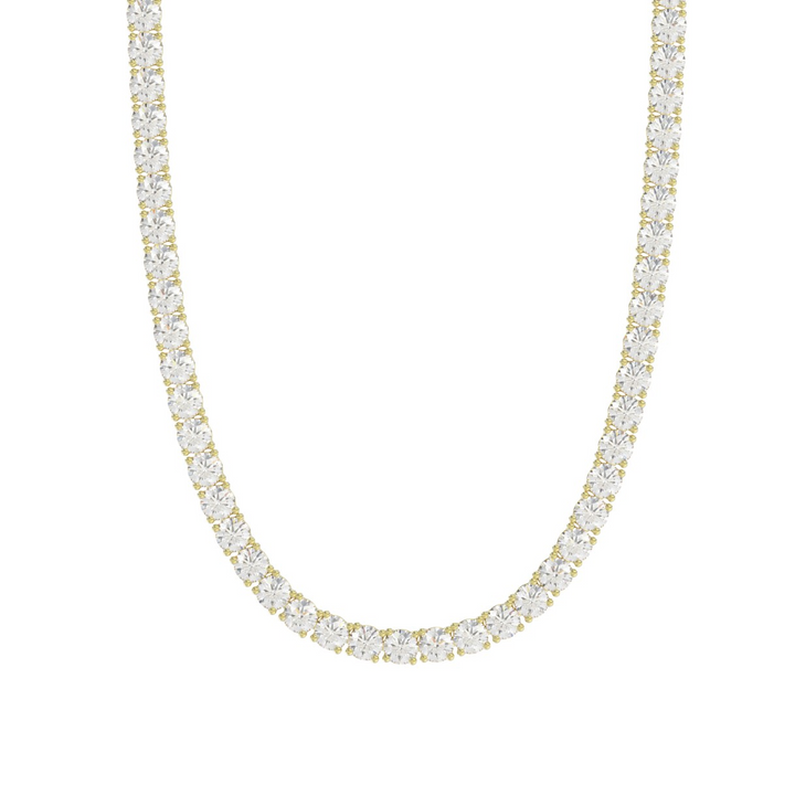 14K Yellow Gold Lab-Grown Diamond Tennis Chain, 10.32 ct, 18 inch, 2.5mm