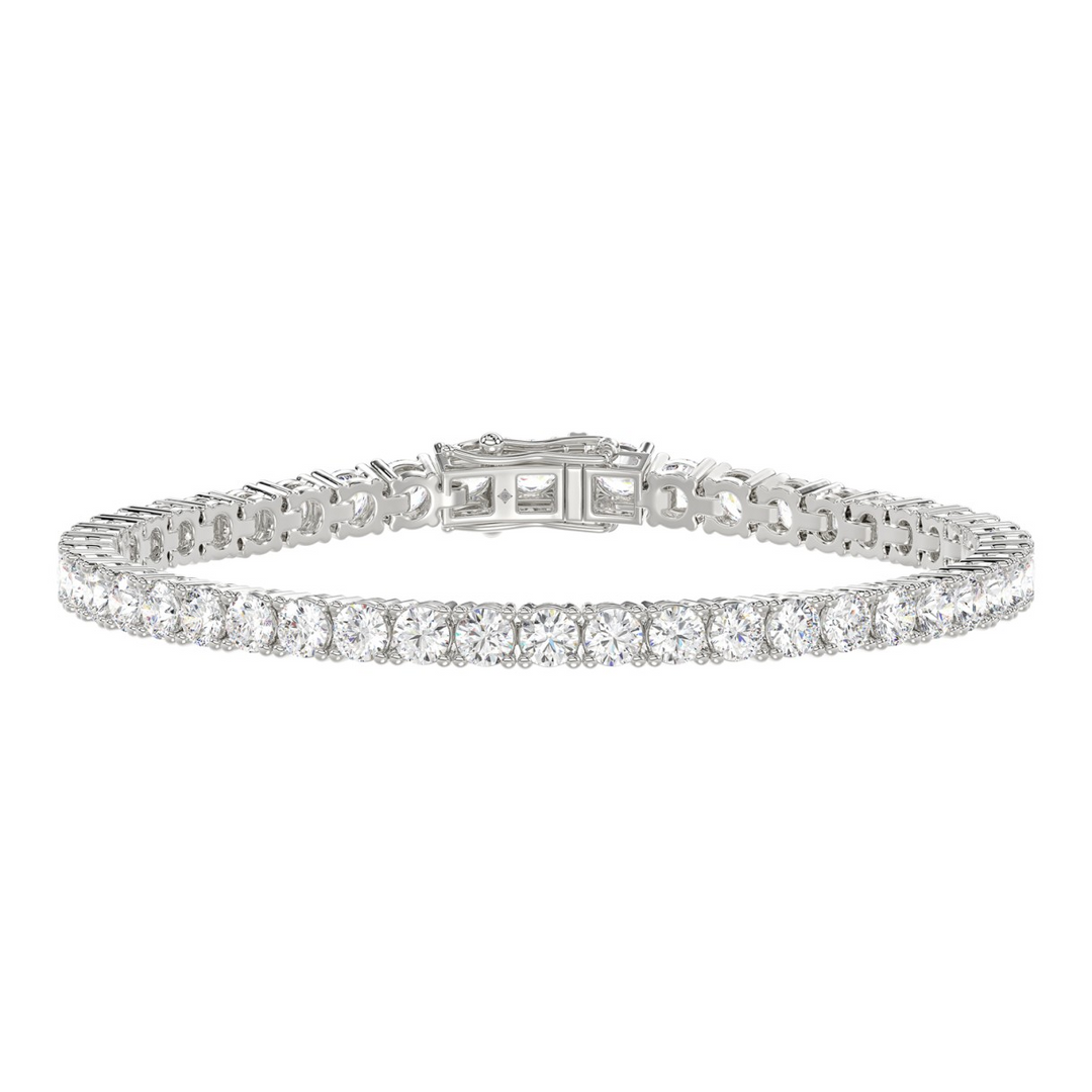 White 14 Karat Tennis Bracelet Length 7 With = 3.00Twt Round F/G Vs1 Diamonds