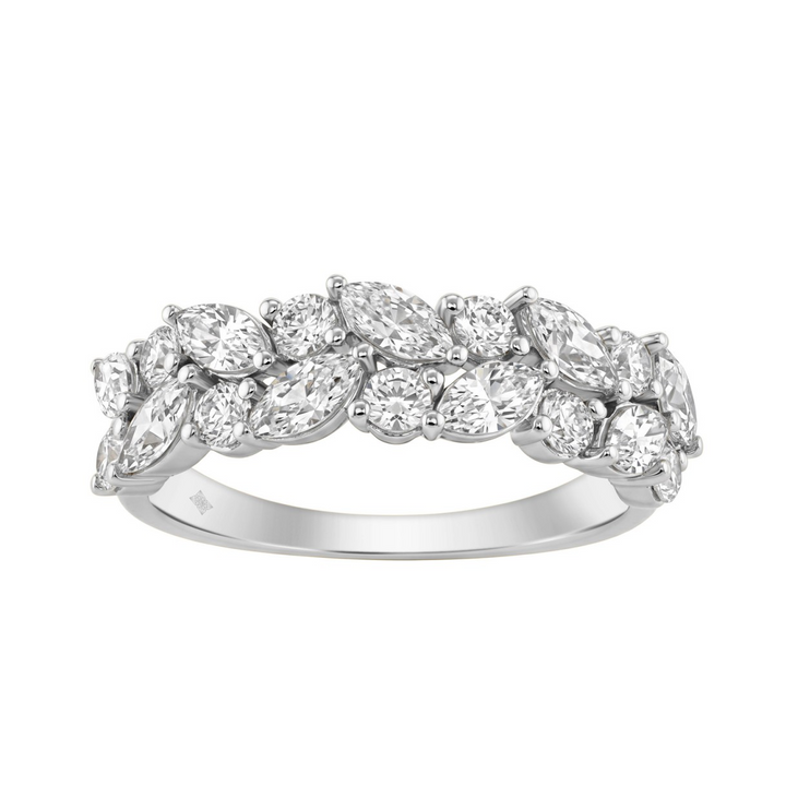 14K White Gold Lab-Grown Round Diamond Fashion Ring, 1.33 ct