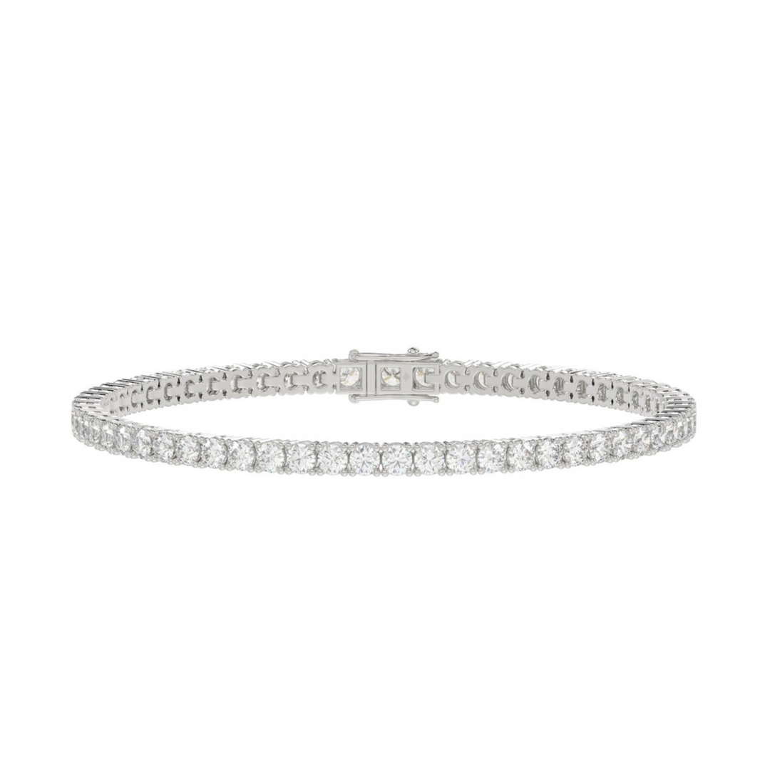 White 14 Karat Tennis Bracelet Length 7 = 7.00TWT Round F/G VS1 Diamonds