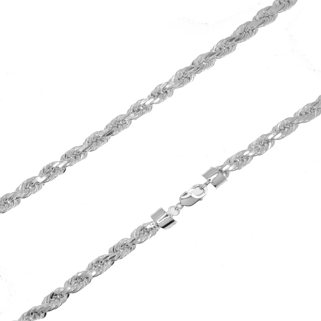 White Sterling Silver Rope Chain Length 26 Mm 5