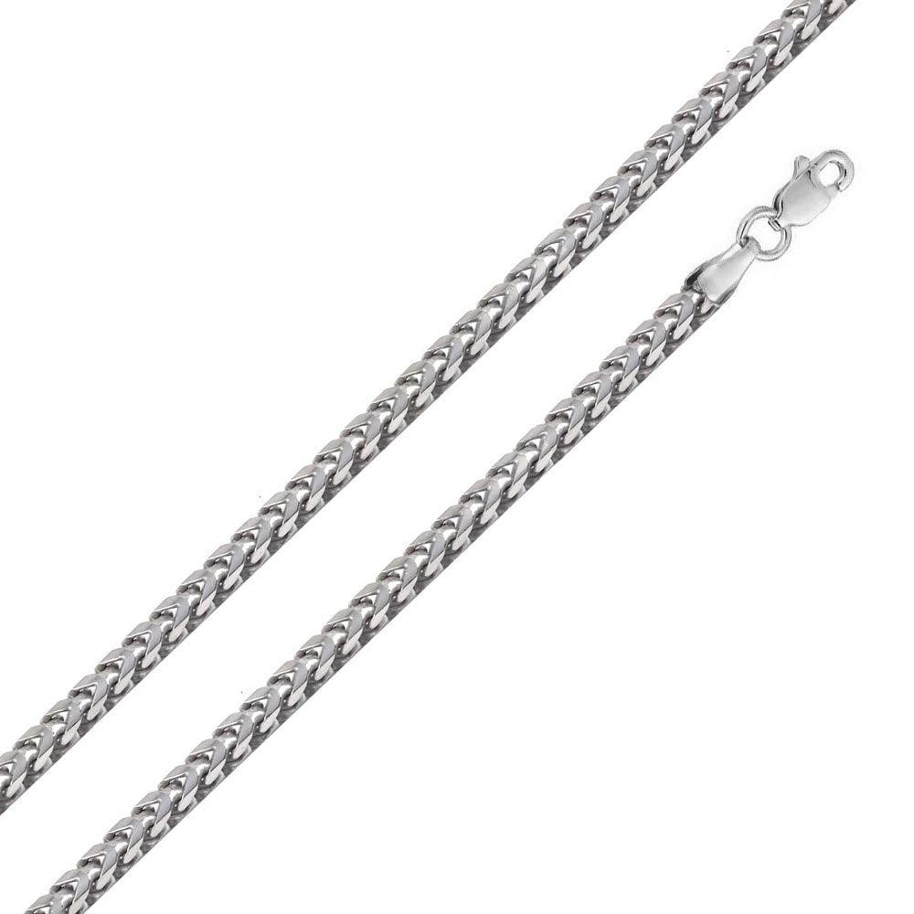 White Sterling Silver Franco Chain Length 26 Mm 4.3