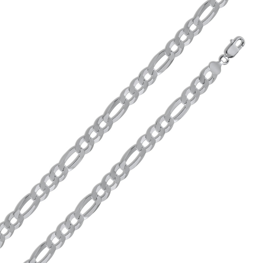 White Sterling Silver Figaro Chain Length 20 Mm 4.4