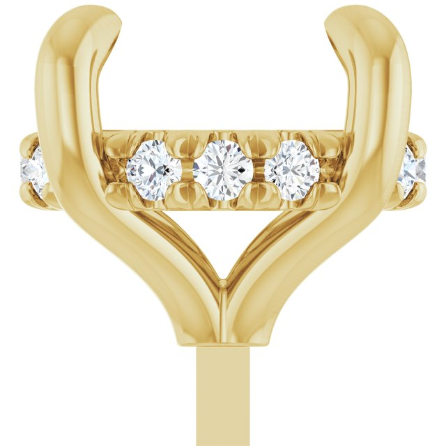 2002789;14KY;8mm ROUND;.08 CTW;P;NATURAL DIAMOND SEMI-SET 4-CLAW PRONG HIDDEN HALO-STYLE LOW PEG SETTING