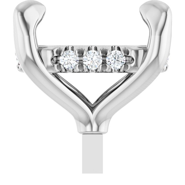 2003525;14KW;8x6mm ELONGATED CUSHION;.04 CTW;P;NATURAL DIAMOND SEMI-SET 4-PRONG PRE-NOTCHED CLAW HIDDEN-HALO STYLE PEG SETTING