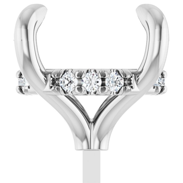 2002789;14KW;10.5mm ROUND;.08 CTW;P;LAB-GROWN DIAMOND SEMI-SET 4-CLAW PRONG HIDDEN HALO-STYLE LOW PEG SETTING