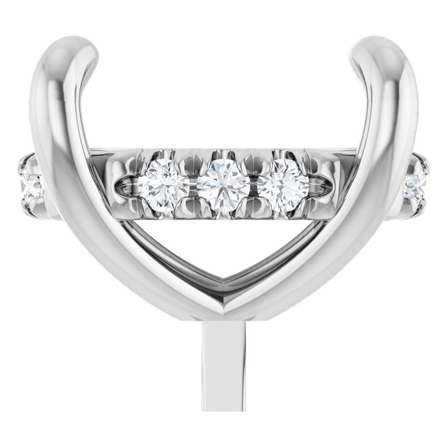 2002791;14KW;10X8mm OVAL;.07 CTW;P;LAB-GROWN DIAMOND SEMI-SET 4-CLAW PRONG HIDDEN HALO LOW PEG SETTING