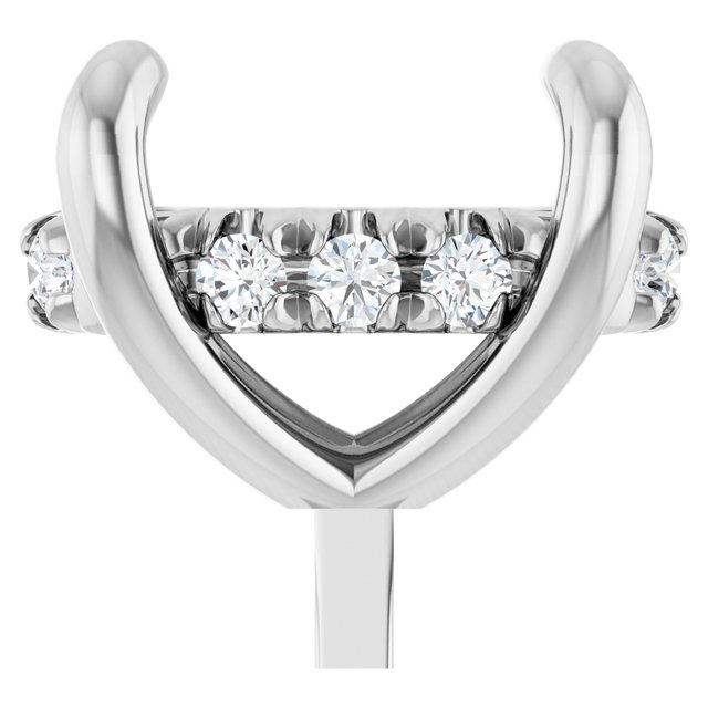 2002791;14KW;9X7mm OVAL;.07 CTW;P;LAB-GROWN DIAMOND SEMI-SET 4-CLAW PRONG HIDDEN HALO LOW PEG SETTING