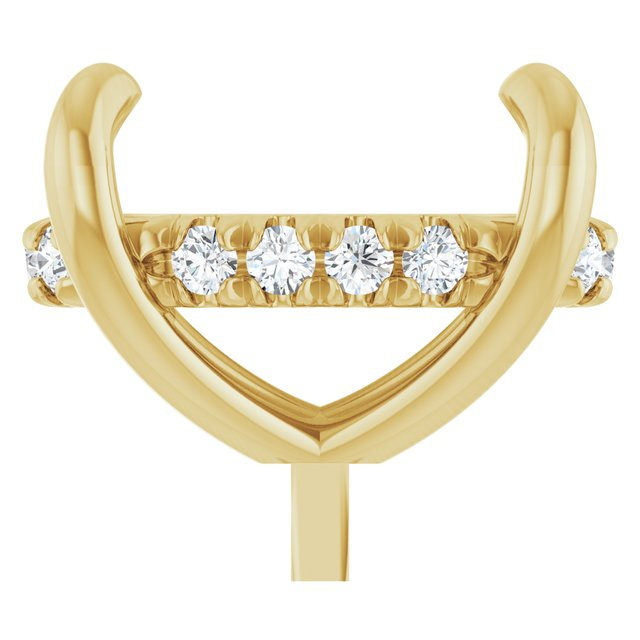 2002791;14KY;11X9mm OVAL;1/10 CTW;P;LAB-GROWN DIAMOND SEMI-SET 4-CLAW PRONG HIDDEN HALO LOW PEG SETTING