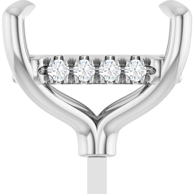 2002982;14KW;9.5x7mm EMERALD;1/10 CTW;P;LAB-GROWN DIAMOND SEMI-SET 4-PRONG CLAW HIDDEN HALO PEG SETTING