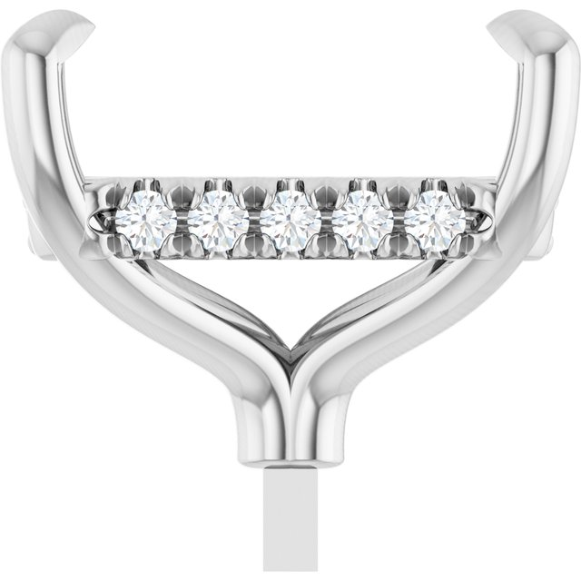 2002982;14KW;10.5x8mm EMERALD;1/10 CTW;P;LAB-GROWN DIAMOND SEMI-SET 4-PRONG CLAW HIDDEN HALO PEG SETTING