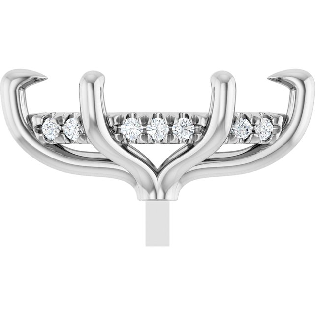 2003528;14KW;12x6mm MARQUISE;.05 CTW;P;LAB-GROWN DIAMOND SEMI-SET 6-PRONG PRE-NOTCHED CLAW HIDDEN-HALO STYLE PEG SETTING