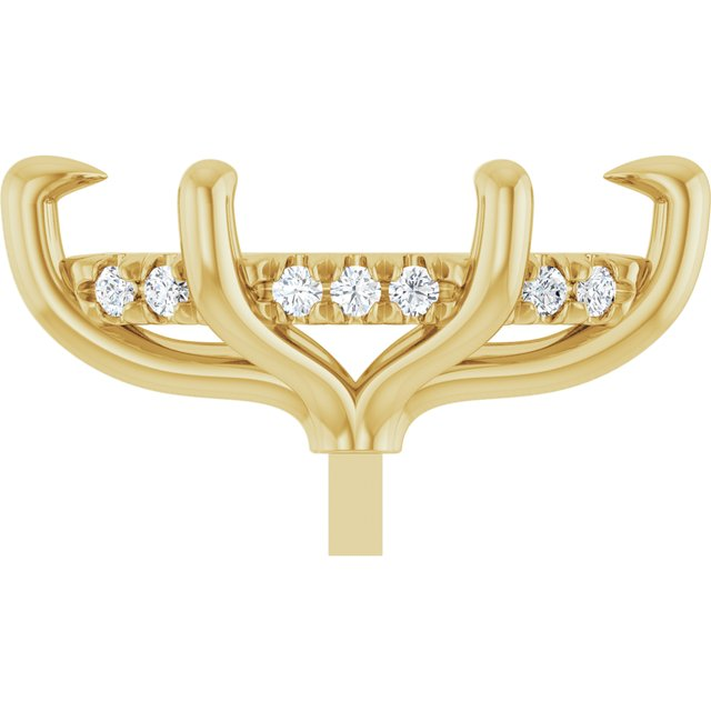 2003528;14KY;12x6mm MARQUISE;.05 CTW;P;LAB-GROWN DIAMOND SEMI-SET 6-PRONG PRE-NOTCHED CLAW HIDDEN-HALO STYLE PEG SETTING