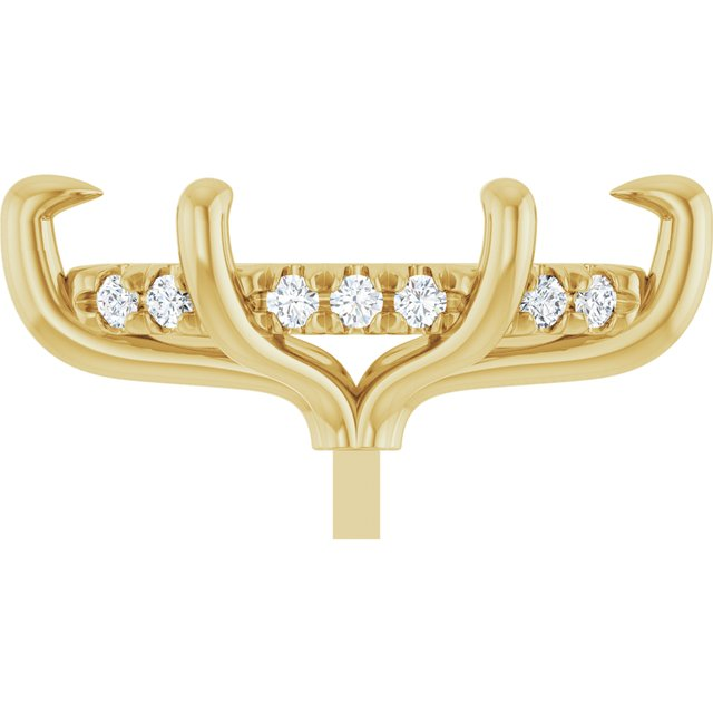 2003528;14KY;14x7mm MARQUISE;.08 CTW;P;LAB-GROWN DIAMOND SEMI-SET 6-PRONG PRE-NOTCHED CLAW HIDDEN-HALO STYLE PEG SETTING