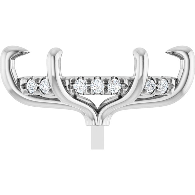 2003528;14KW;14x8mm MARQUISE;1/10 CTW;P;LAB-GROWN DIAMOND SEMI-SET 6-PRONG PRE-NOTCHED CLAW HIDDEN-HALO STYLE PEG SETTING