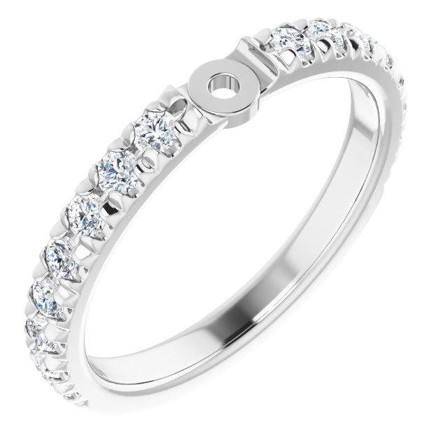 SH706;14KW;2mm ROUND;1/2 CTW;P;VS;F+;LAB-GROWN DIAMOND ACCENTED FRENCH SET SHANK FOR PEG SETTING