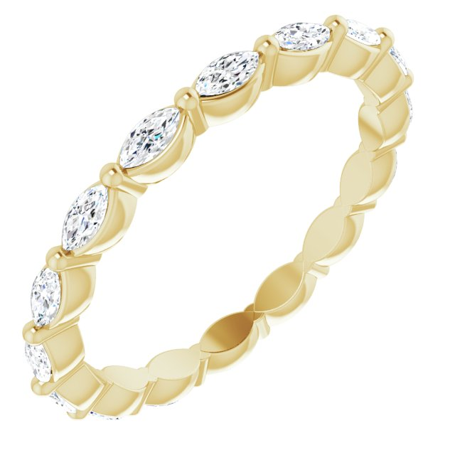 123295;14KY;3X1.5mm MARQUISE;1/2 CTW;SIZE 7;P;DIAMOND ETERNITY BAND