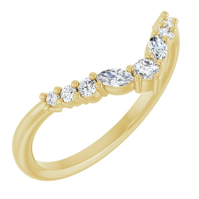 124222;14KY;1/5 CTW;P;LAB-GROWN DIAMOND CONTOUR BAND