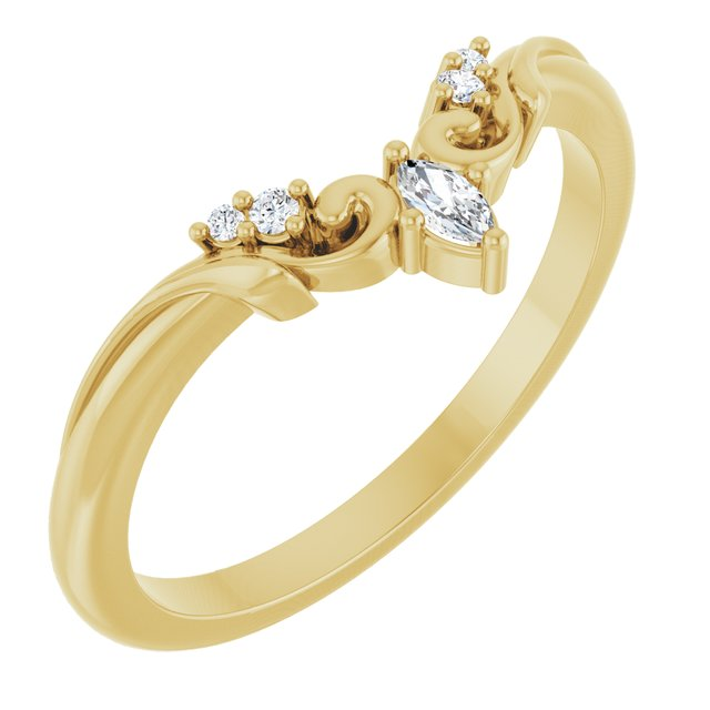 126830;14KY;3.5X1.75mm MARQUISE;.07 CTW;P;LAB-GROWN DIAMOND CONTOUR BAND