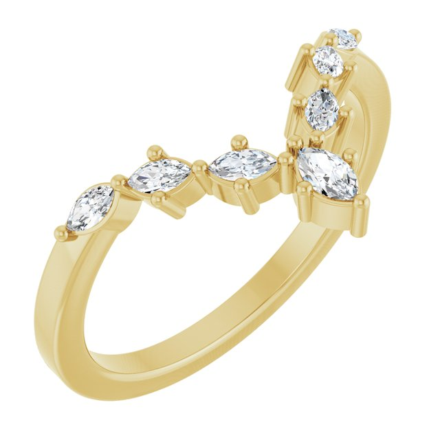 126889;14KY;3.5X2mm MARQUISE;1/5 CTW;P;LAB-GROWN DIAMOND CONTOUR BAND