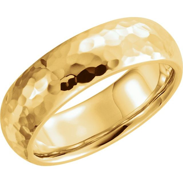51528;14KY;7mm;SIZE 10.5;P;COMFORT FIT BAND WITH HAMMER FINISH