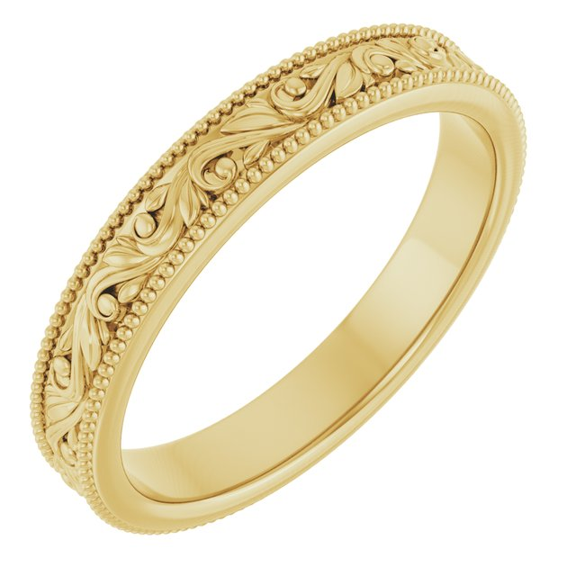 51765;14KY;3.2mm;SIZE 7;P;DESIGN-ENGRAVED BAND