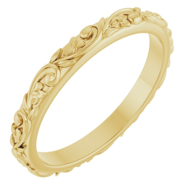 57777;14KY;2.5mm;SIZE 7;P;FLORAL-INSPIRED BAND