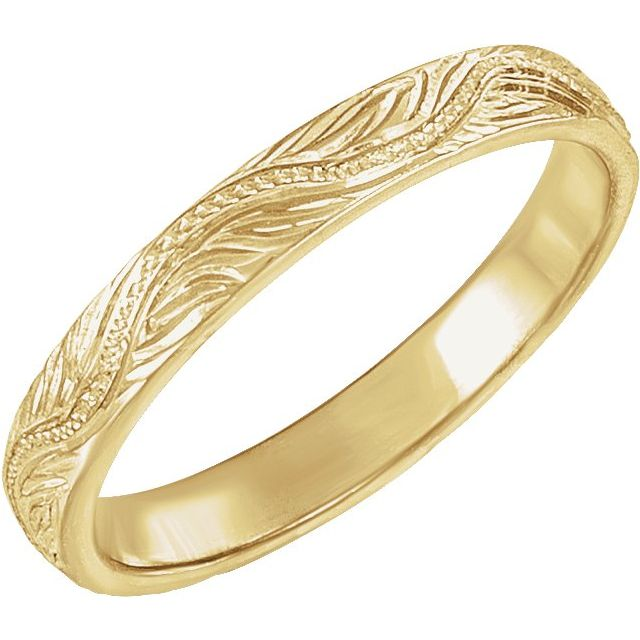 58196;14KY;SIZE 6;P;VINTAGE-INSPIRED FLAT BAND