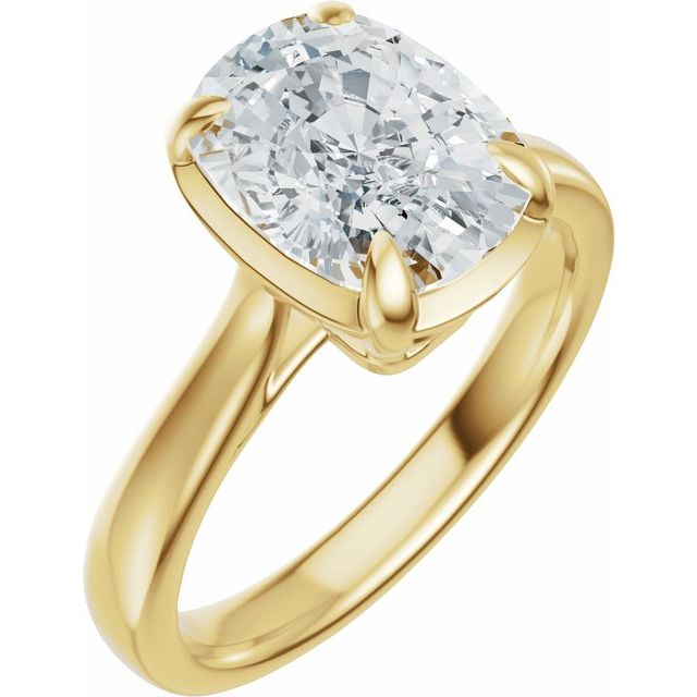 689419;14KY;9X7mm ELONGATED CUSHION;P;ENGAGEMENT RING MOUNTING