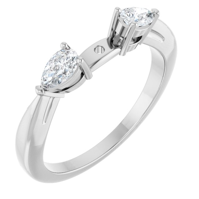 SH711;14KW;4.2 mm SPAN;5X3mm PEAR;3/8 CTW;P;LAB-GROWN DIAMOND SIDE-STONE SHANK FOR PEG SETTING
