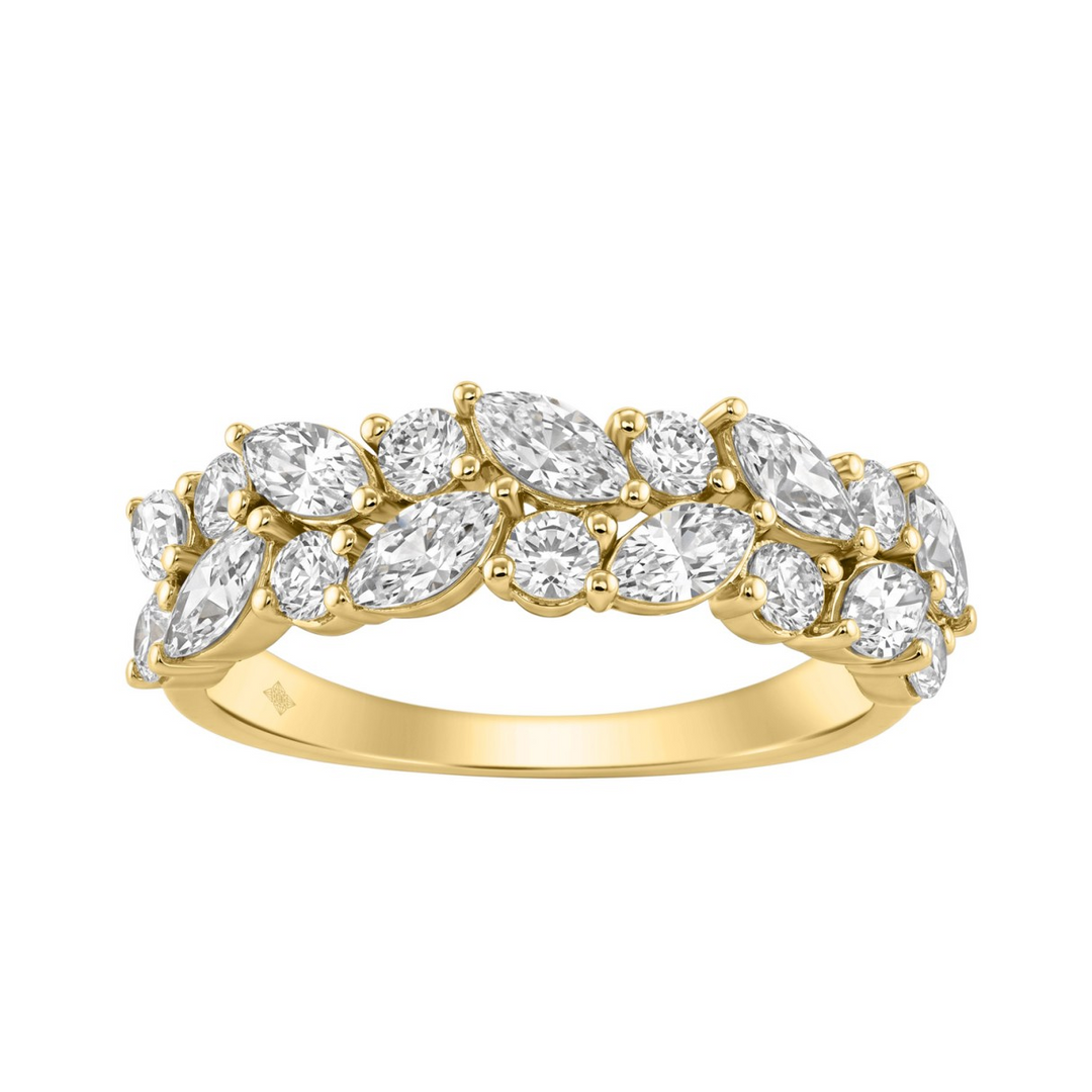 14K White Gold Lab-Grown Round Diamond Fashion Ring, 1.33 ct