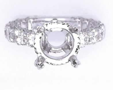 14k White Gold Diamond Setting Unset