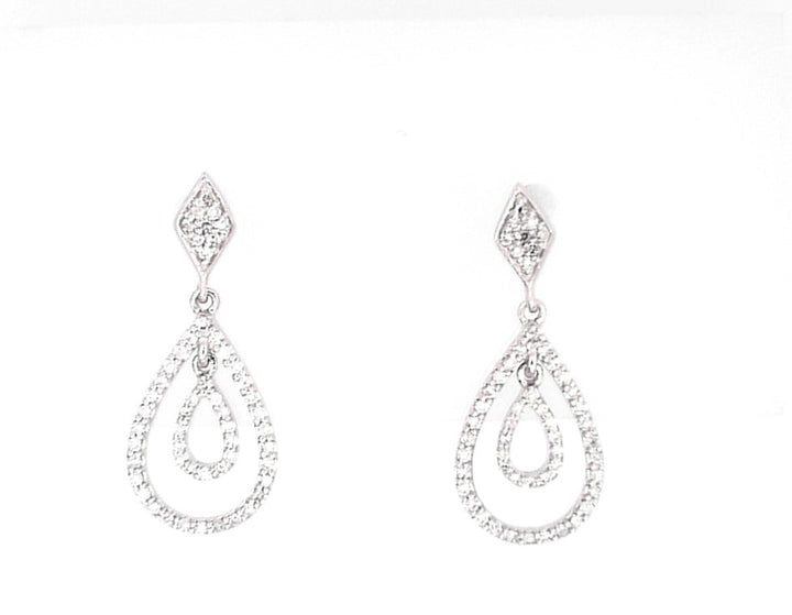 White 14 Karat Drop Earrings W