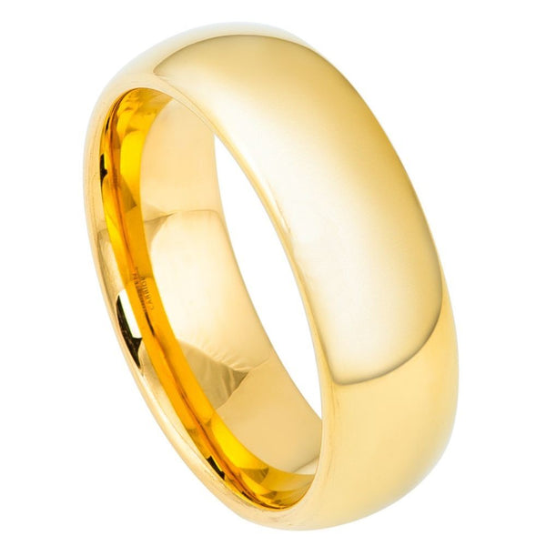 Tungsten Yellow Wedding Band 7mm