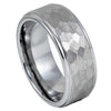 Tungsten White Hammered Wedding Band Size:11.5