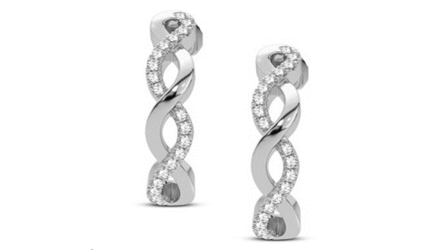 White 14 Karat Huggie Earrings