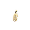 10k Yellow Gold Diamond Cut G Initials Charm w/crown