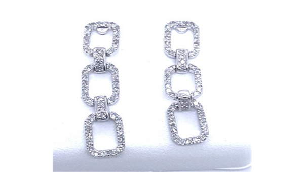 White 14 Karat Drop Earrings W