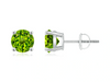 14K White Gold Peridot Stud Earrings