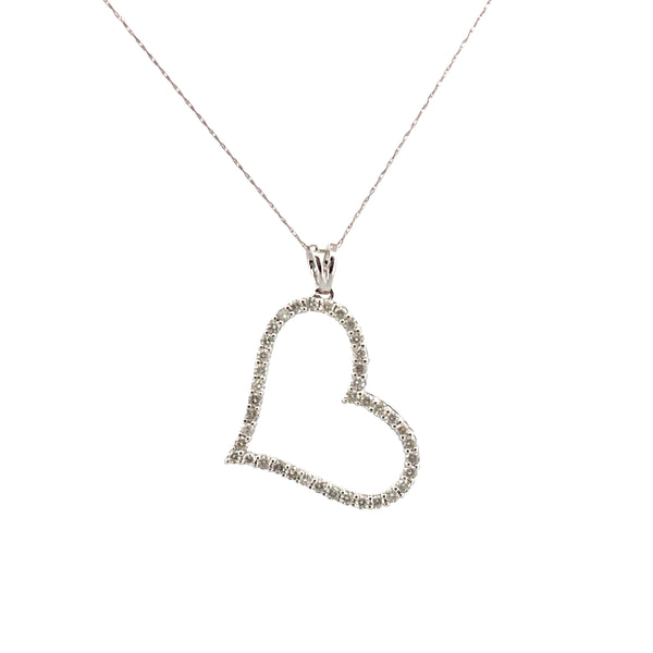 White 14 Karat Heart Pendant 1